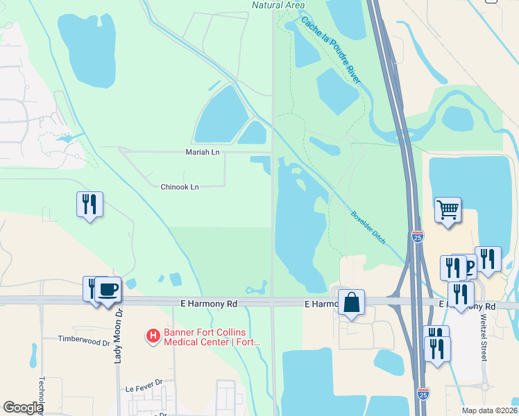 map of restaurants, bars, coffee shops, grocery stores, and more near 4205 Strauss Cabin Road in Fort Collins