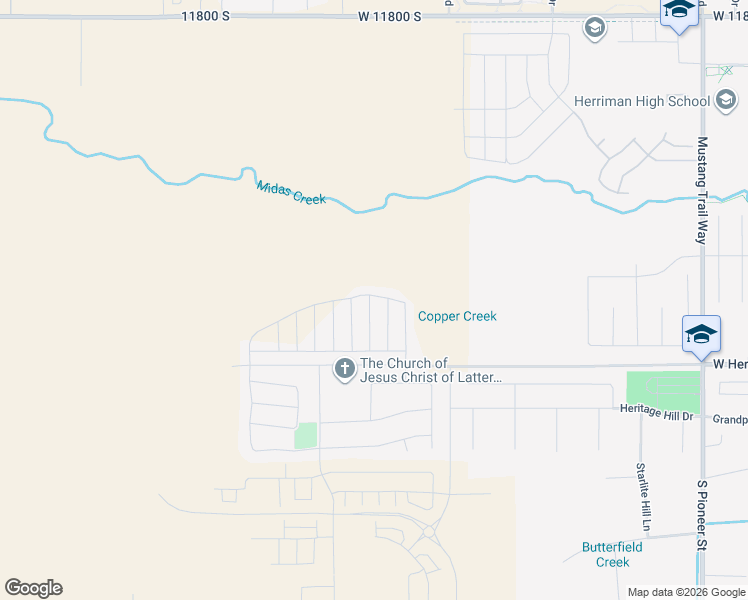 map of restaurants, bars, coffee shops, grocery stores, and more near 12283 South Xander Lane in Herriman