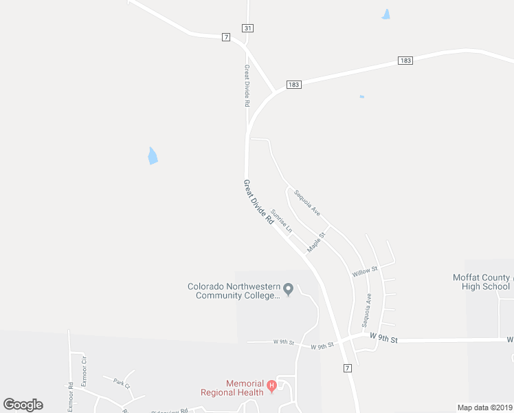 map of restaurants, bars, coffee shops, grocery stores, and more near County Road 7 in Craig