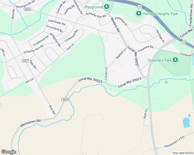 map of restaurants, bars, coffee shops, grocery stores, and more near 8579 Mertztown Road in Mertztown