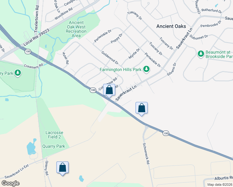 map of restaurants, bars, coffee shops, grocery stores, and more near 2225 Aster Road in Macungie