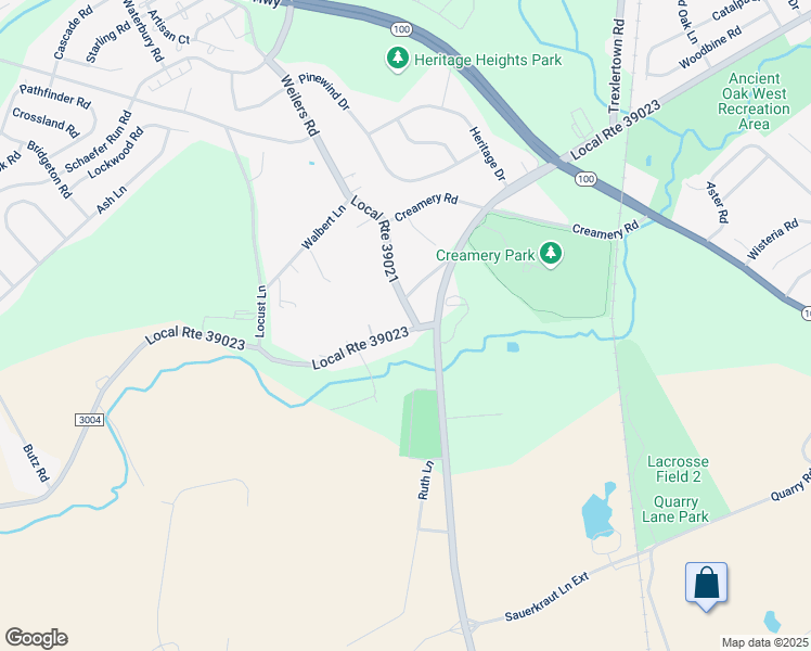 map of restaurants, bars, coffee shops, grocery stores, and more near 2010 Weilers Road in Alburtis