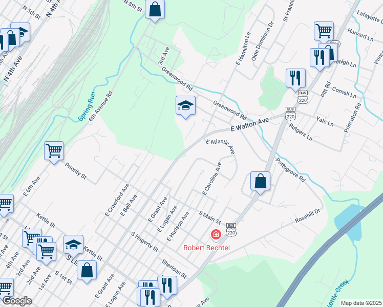 map of restaurants, bars, coffee shops, grocery stores, and more near in Blair County