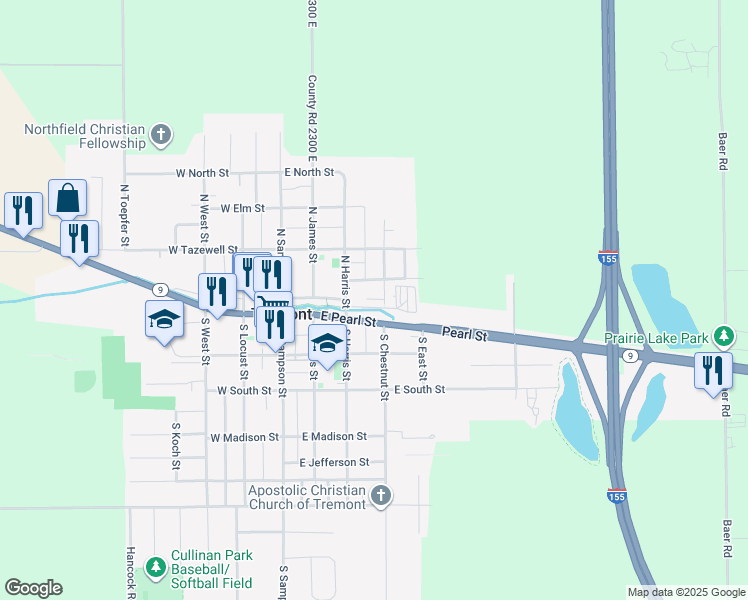 map of restaurants, bars, coffee shops, grocery stores, and more near 320 E State St in Tremont