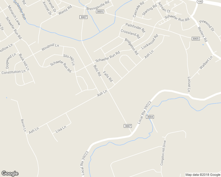 map of restaurants, bars, coffee shops, grocery stores, and more near 9032 Ash Lane in Breinigsville