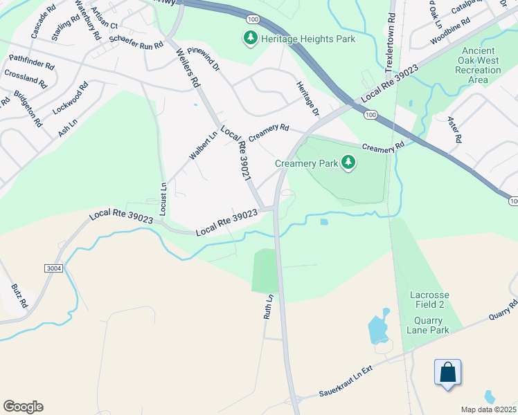 map of restaurants, bars, coffee shops, grocery stores, and more near 8255 Mertztown Road in Alburtis