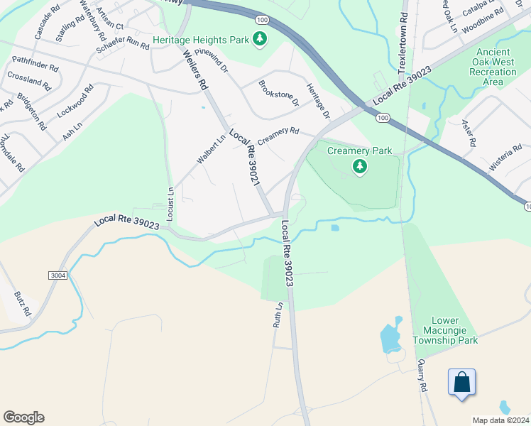 map of restaurants, bars, coffee shops, grocery stores, and more near 8255 Mertztown Road in Alburtis