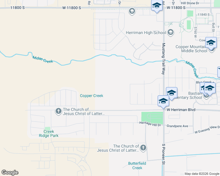 map of restaurants, bars, coffee shops, grocery stores, and more near 6294 West Teton Ranch Drive in Herriman