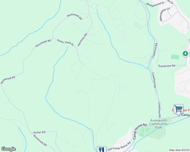 map of restaurants, bars, coffee shops, grocery stores, and more near 537 Harmony Road in Pittsburgh