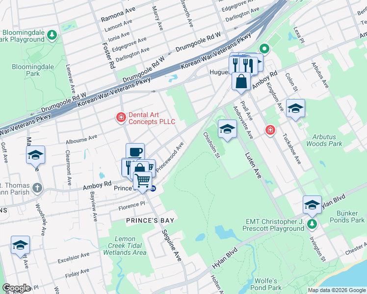 map of restaurants, bars, coffee shops, grocery stores, and more near in Staten Island