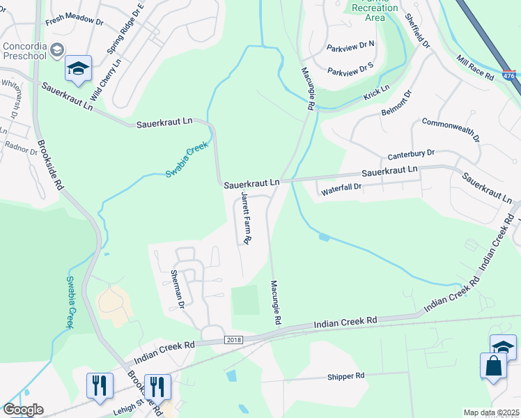 map of restaurants, bars, coffee shops, grocery stores, and more near 3270 Macungie Road in Macungie