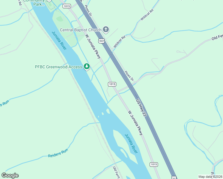 map of restaurants, bars, coffee shops, grocery stores, and more near 3 River Lane in Millerstown