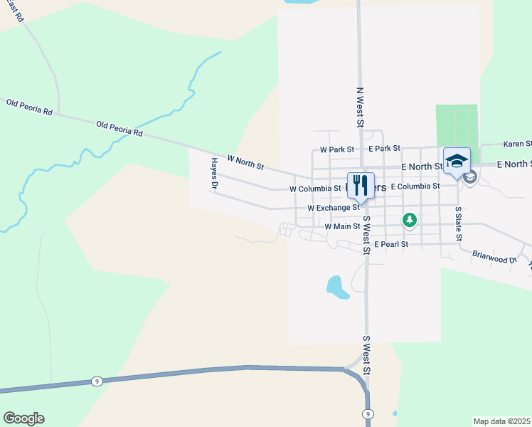 map of restaurants, bars, coffee shops, grocery stores, and more near 415 West Exchange Street in Danvers