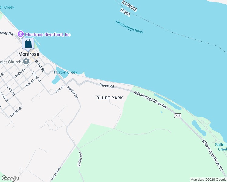 map of restaurants, bars, coffee shops, grocery stores, and more near River Road in Montrose