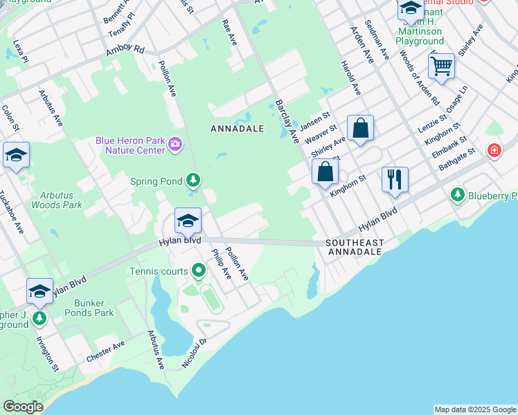 map of restaurants, bars, coffee shops, grocery stores, and more near 25 Newton Street in Staten Island