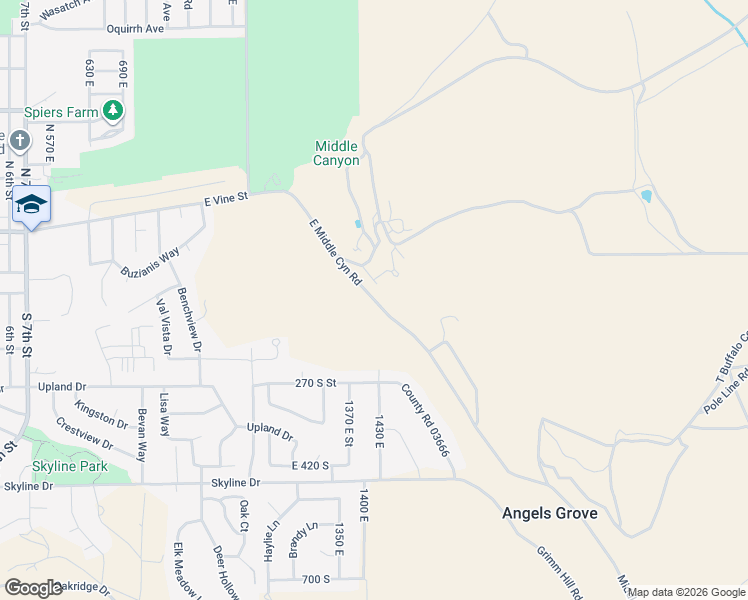 map of restaurants, bars, coffee shops, grocery stores, and more near 1545 Middle Canyon Road in Tooele