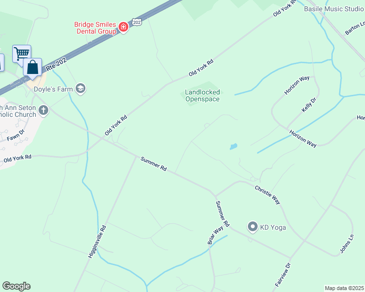 map of restaurants, bars, coffee shops, grocery stores, and more near 105 Robin Way in Readington Township