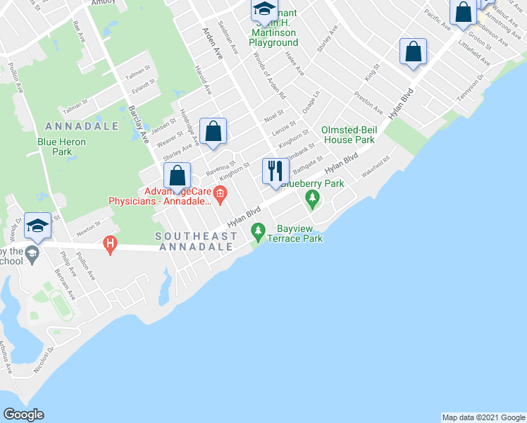 map of restaurants, bars, coffee shops, grocery stores, and more near 464 Harold Avenue in Staten Island