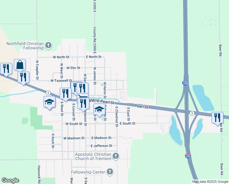 map of restaurants, bars, coffee shops, grocery stores, and more near 320 East State Street in Tremont