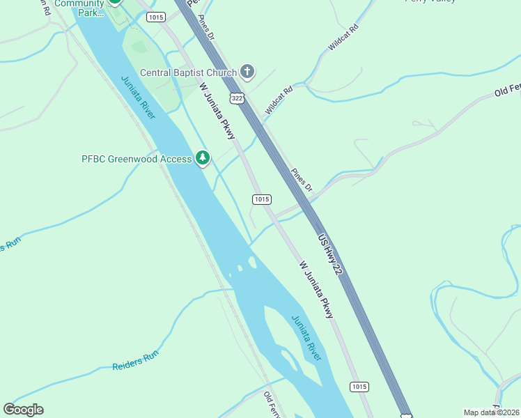 map of restaurants, bars, coffee shops, grocery stores, and more near 3 River Lane in Millerstown