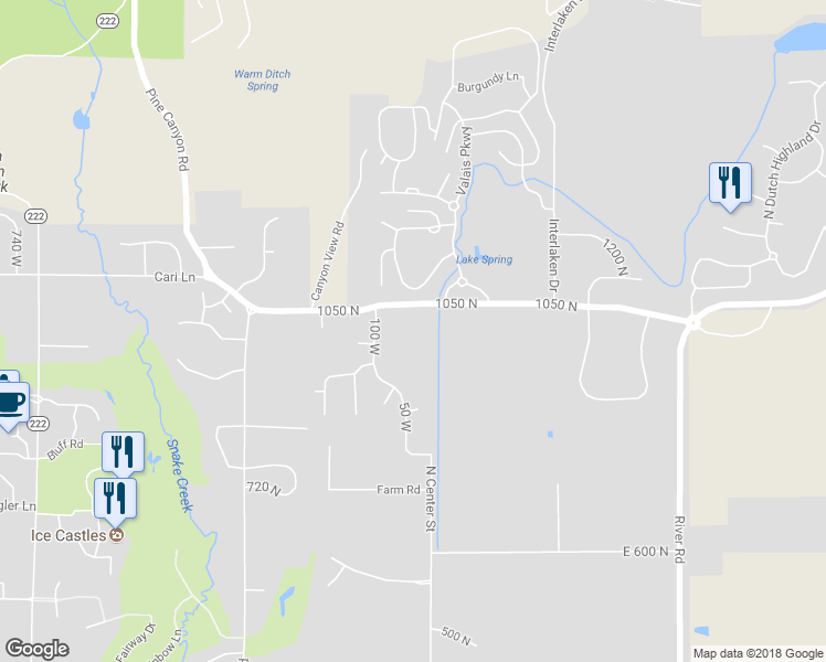 map of restaurants, bars, coffee shops, grocery stores, and more near 35 West Burgi Lane in Midway