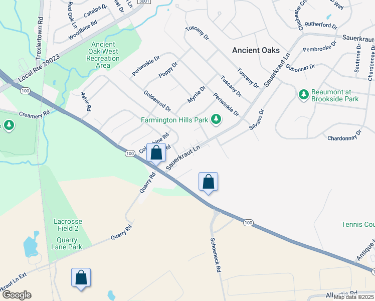 map of restaurants, bars, coffee shops, grocery stores, and more near 7318F Sauerkraut Lane in Macungie