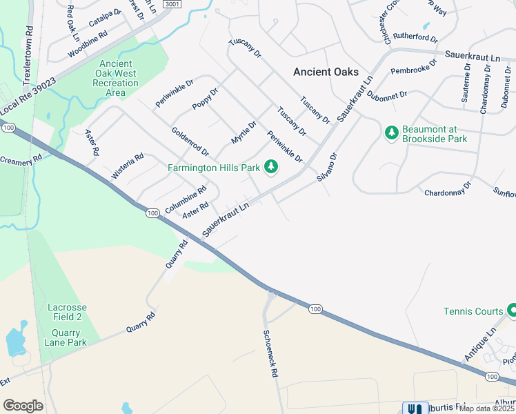 map of restaurants, bars, coffee shops, grocery stores, and more near 7295 Sauerkraut Lane in Macungie