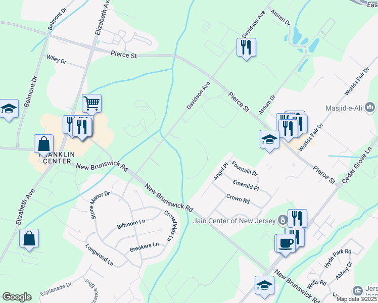 map of restaurants, bars, coffee shops, grocery stores, and more near 300 Davidson Avenue in Franklin Township