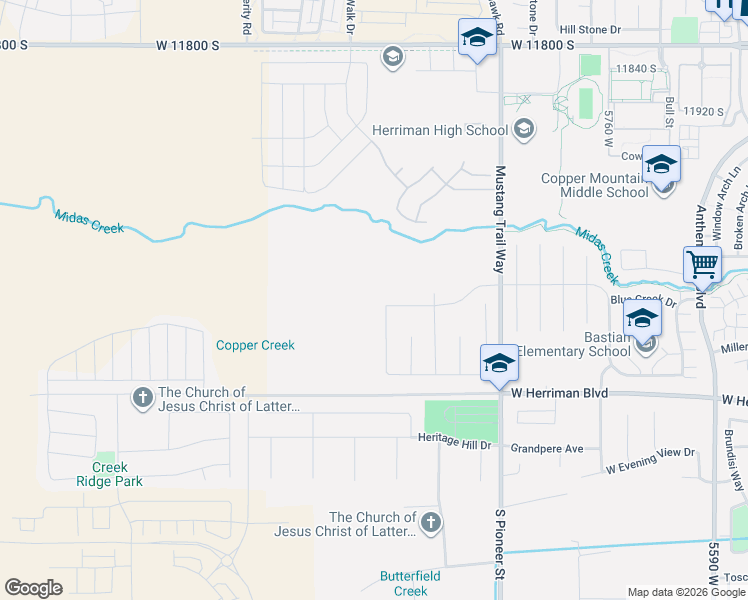 map of restaurants, bars, coffee shops, grocery stores, and more near 6208 West Teton Ranch Drive in Herriman