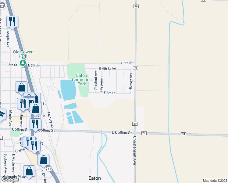 map of restaurants, bars, coffee shops, grocery stores, and more near 306 Sycamore Avenue in Eaton