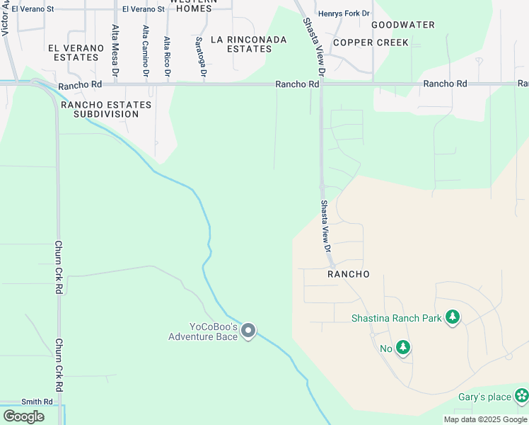 map of restaurants, bars, coffee shops, grocery stores, and more near 5304 Bo Peep Lane in Redding