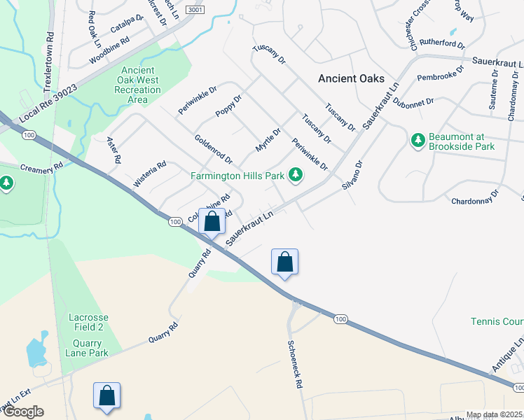 map of restaurants, bars, coffee shops, grocery stores, and more near 7318F Sauerkraut Lane in Macungie