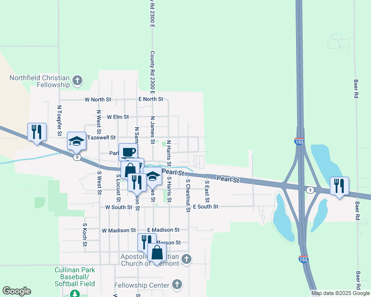 map of restaurants, bars, coffee shops, grocery stores, and more near 320 E State St in Tremont
