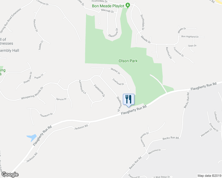 map of restaurants, bars, coffee shops, grocery stores, and more near 111 Shelbourne Drive in Moon