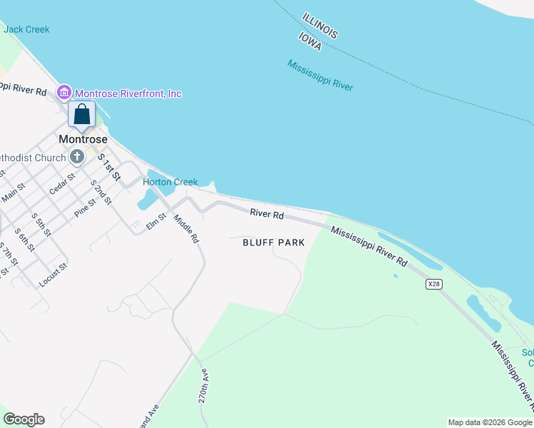 map of restaurants, bars, coffee shops, grocery stores, and more near River Road in Montrose