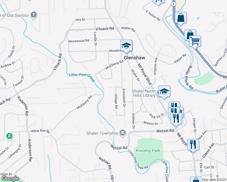 1829 Village Road, Glenshaw PA Walk Score