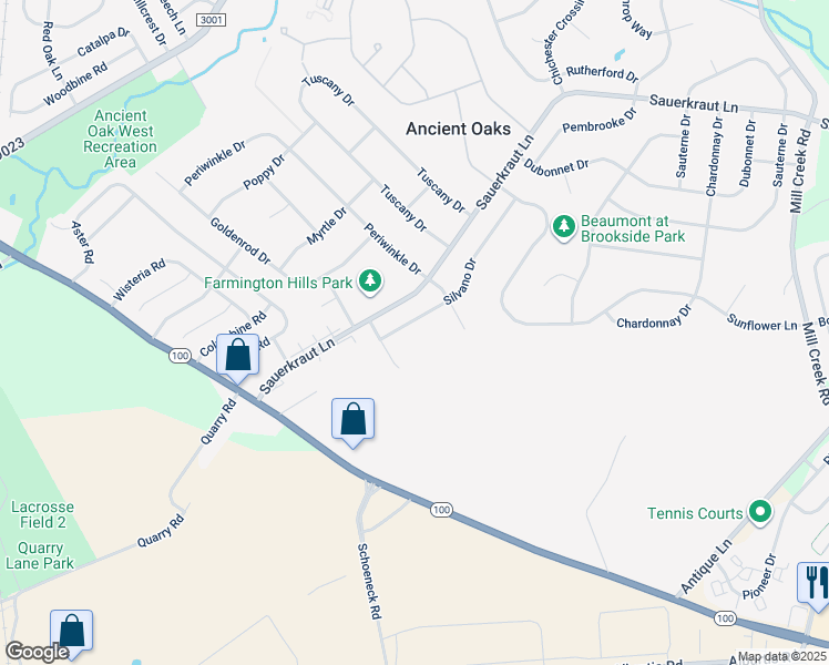 map of restaurants, bars, coffee shops, grocery stores, and more near 2388 Silvano Dr in Macungie