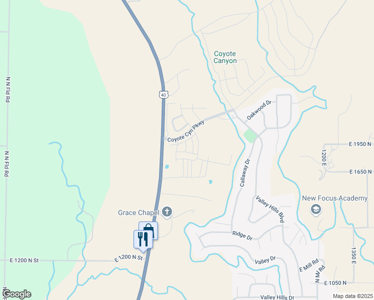 map of restaurants, bars, coffee shops, grocery stores, and more near 1772 140 E in Heber City
