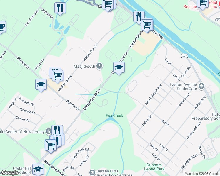 map of restaurants, bars, coffee shops, grocery stores, and more near 165 Carson Court in Franklin Township