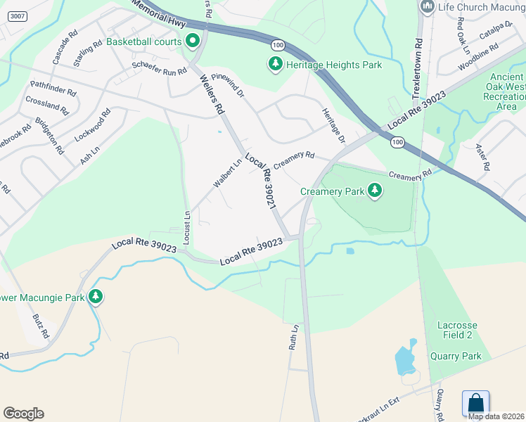 map of restaurants, bars, coffee shops, grocery stores, and more near 1938A Weilers Road in Alburtis