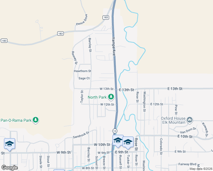 map of restaurants, bars, coffee shops, grocery stores, and more near 46-50 W 13th St in Craig