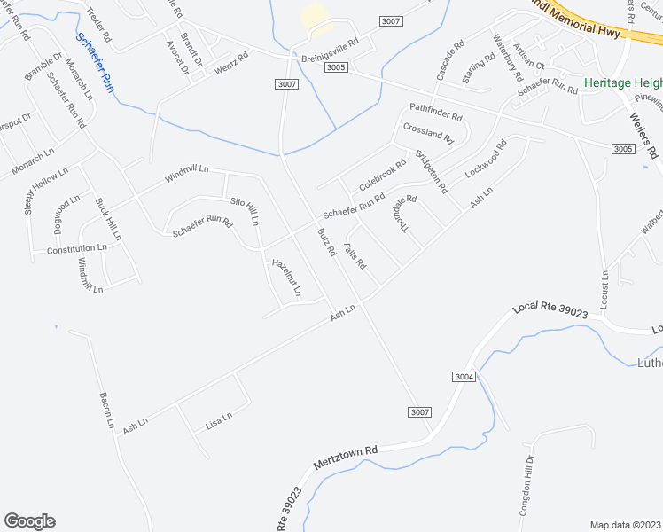 map of restaurants, bars, coffee shops, grocery stores, and more near 1724 Butz Road in Breinigsville