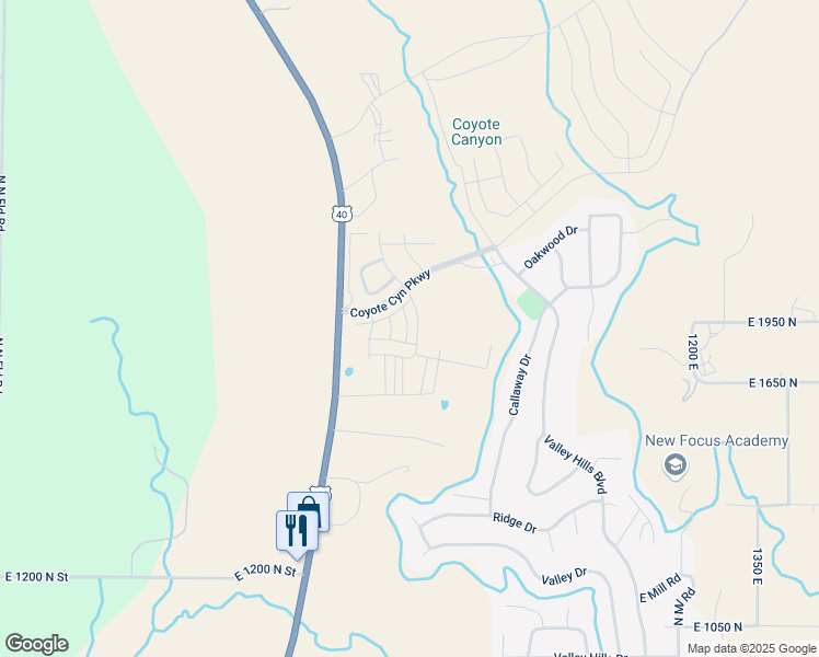 map of restaurants, bars, coffee shops, grocery stores, and more near 1786 North 180 East in Heber City