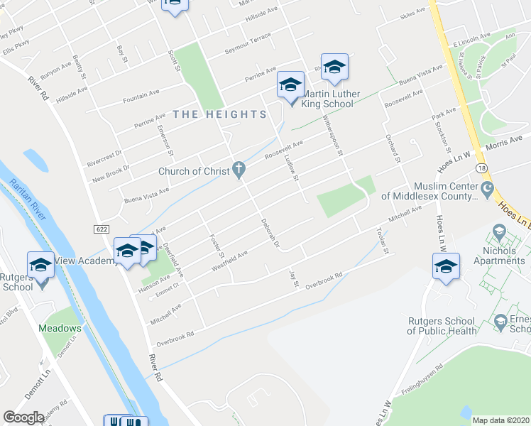 map of restaurants, bars, coffee shops, grocery stores, and more near 301 Fisher Avenue in Piscataway Township