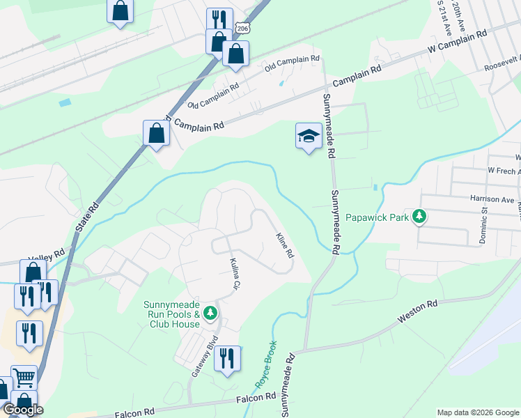 map of restaurants, bars, coffee shops, grocery stores, and more near 61 Kline Road in Hillsborough Township