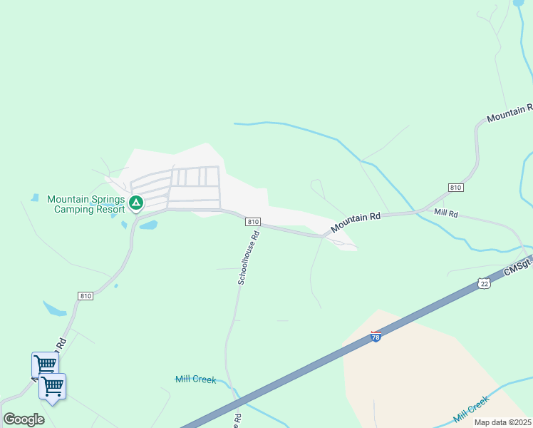 map of restaurants, bars, coffee shops, grocery stores, and more near 3384 Mountain Road in Hamburg