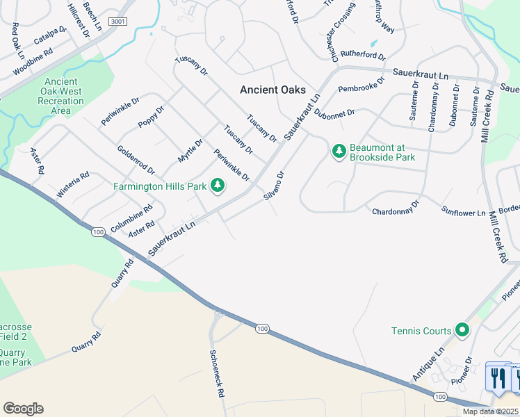 map of restaurants, bars, coffee shops, grocery stores, and more near 2370 Silvano Drive in Macungie