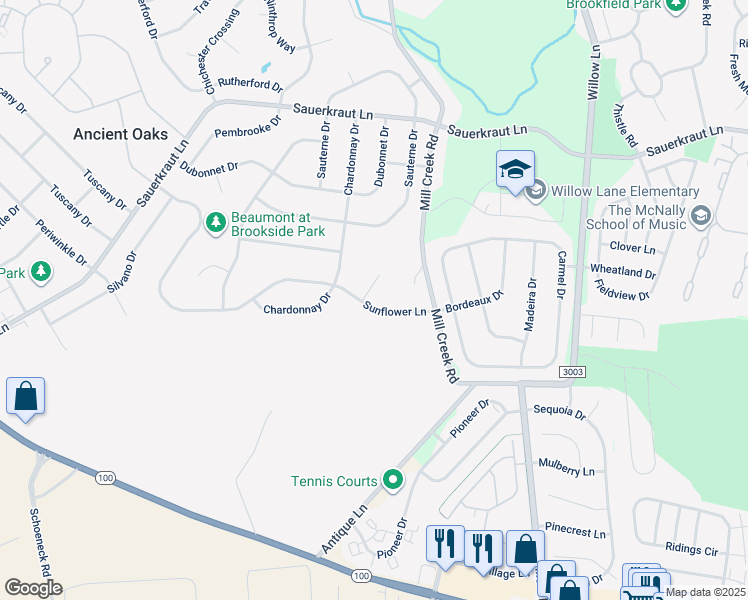map of restaurants, bars, coffee shops, grocery stores, and more near 2597 Chandlee Court in Macungie