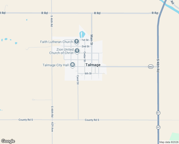 map of restaurants, bars, coffee shops, grocery stores, and more near in Talmage