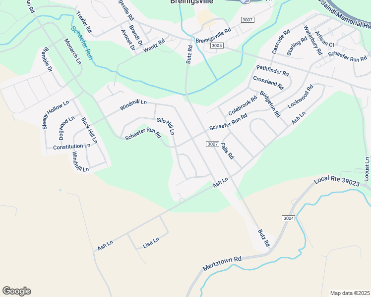 map of restaurants, bars, coffee shops, grocery stores, and more near 1681 Hazelnut Lane in Breinigsville